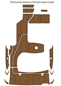 EVA Foam Teak Flooring Cockpit Pad for Sea Ray Sundancer 330 (2010)