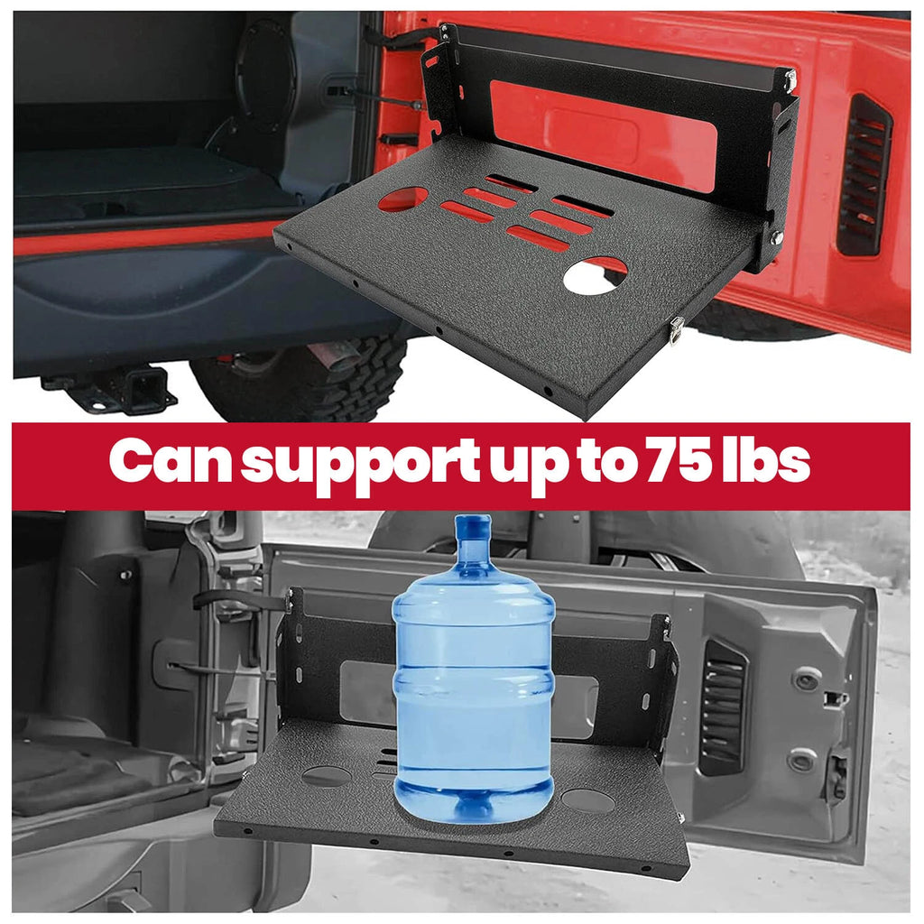 Rear Door Tailgate Table Cargo Shelf Rack for Jeep Wrangler JK JKU (2007–2019)