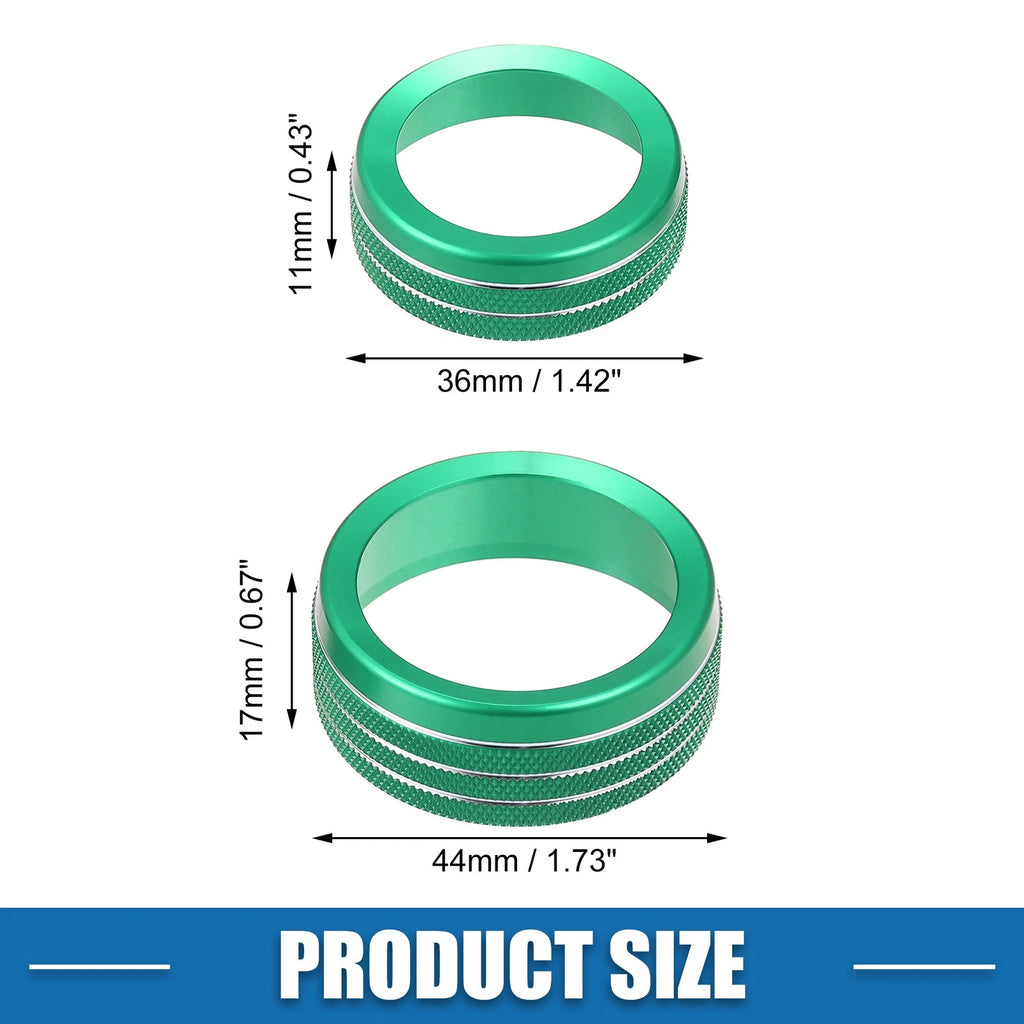 Set of 3 AC Radio Switch Knob Cover Decals for Dodge Durango (2014–2020) Green