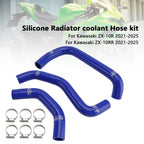 Silicone Radiator Coolant Hose for Kawasaki ZX10R ZX-10RR (2021–2025) Blue