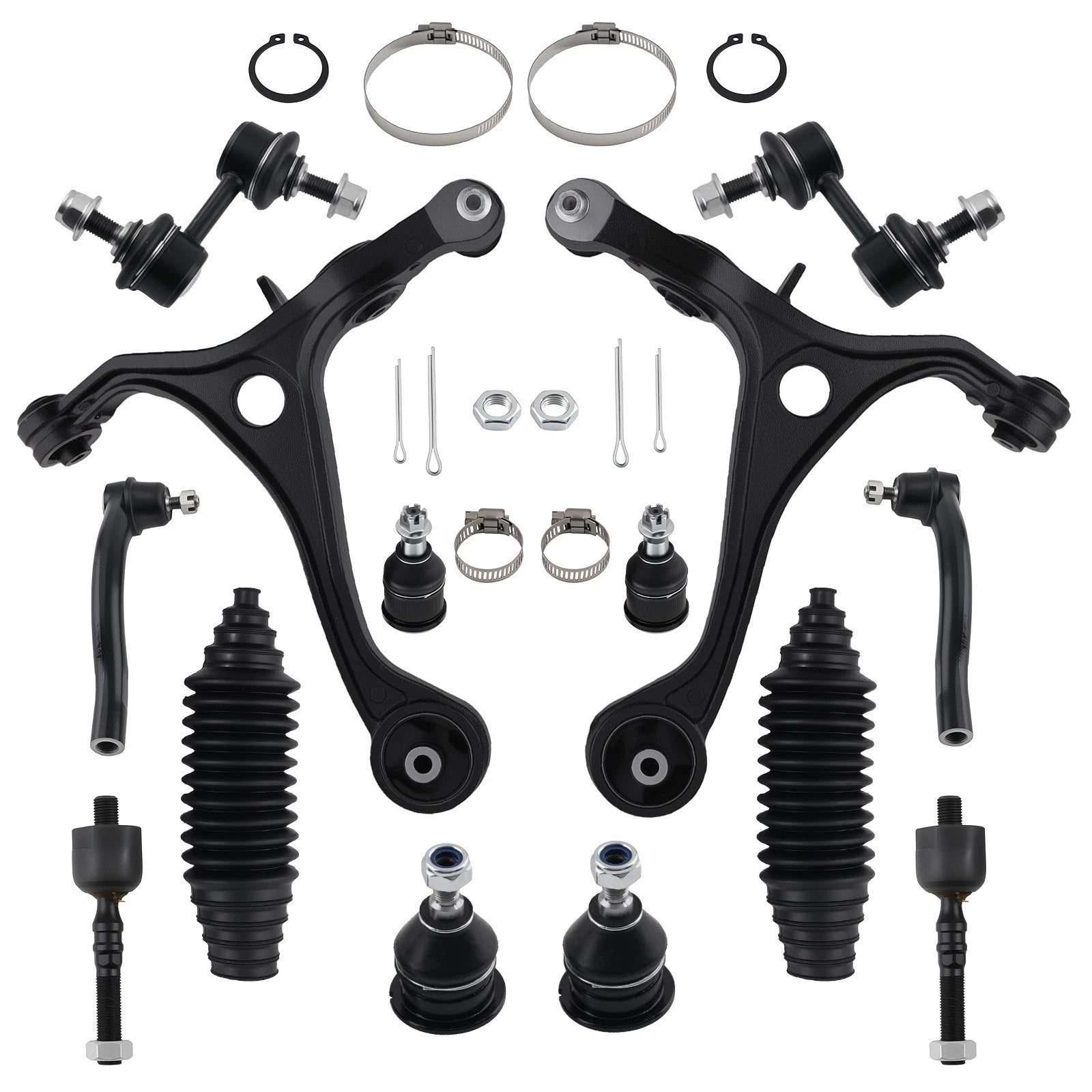 14pc Front Lower Control Arms Tie Rods Sway Bars for Honda Accord (2003–2006)