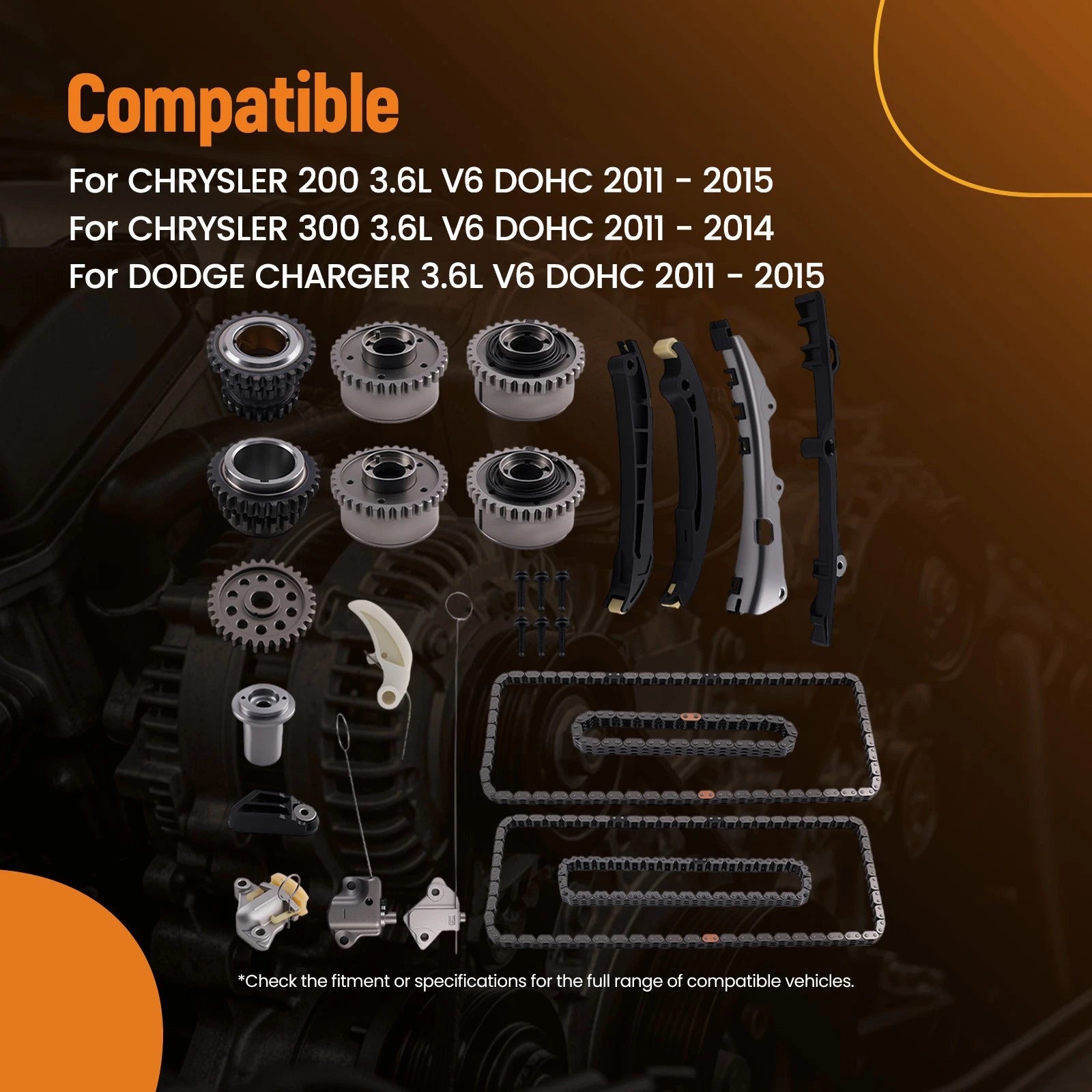 Engine Timing Set for Dodge Journey, Grand Caravan 3.6L (2011–2015) 05184359AB