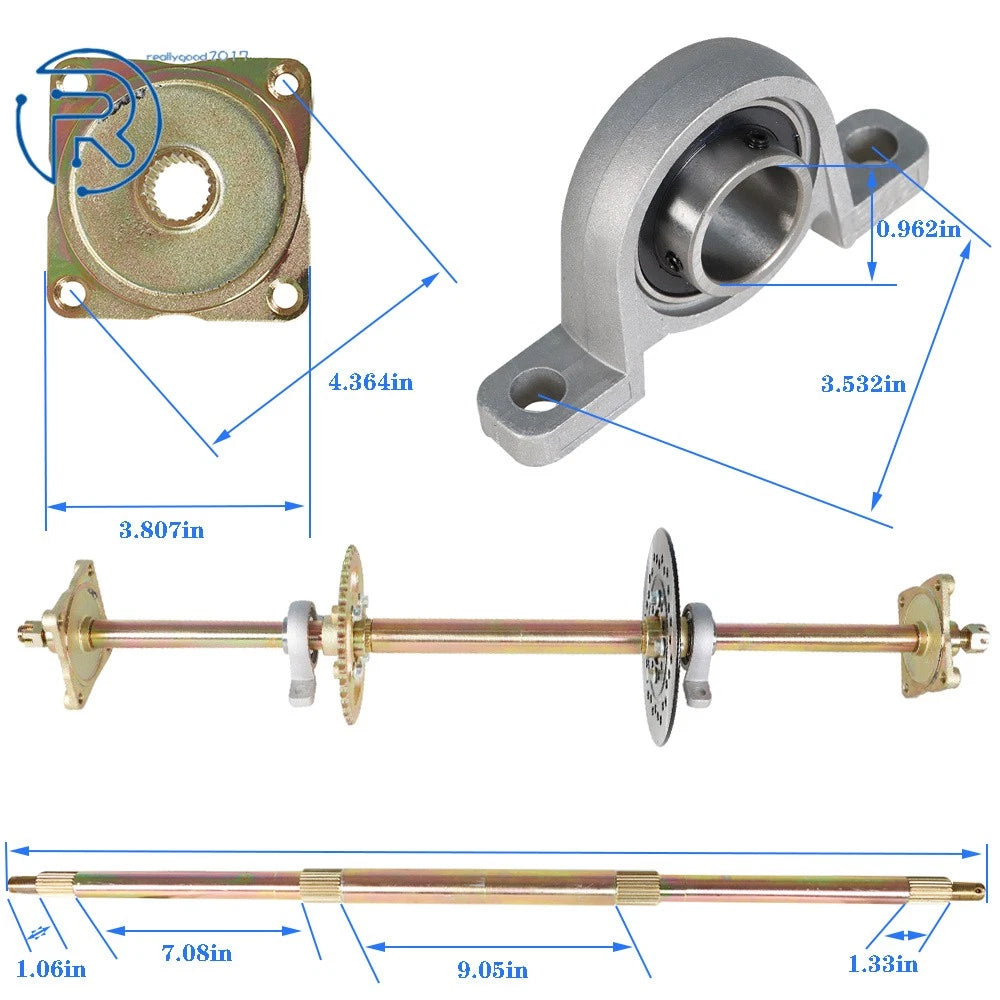 Rear Live Axle Kit for ATV Quad Go Kart (32")