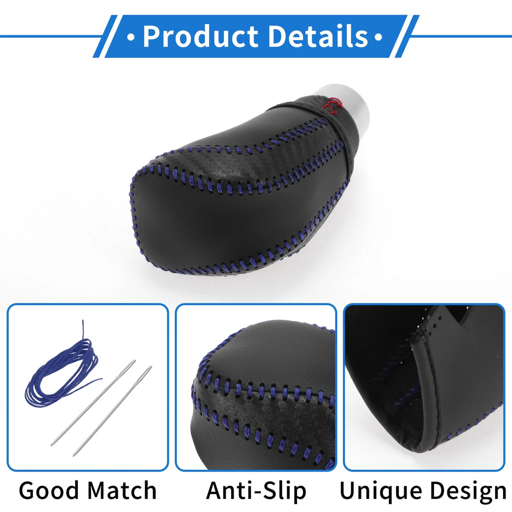 Gear Shift Knob Cover for Toyota Camry (2018–2023) Black Carbon Fiber Blue