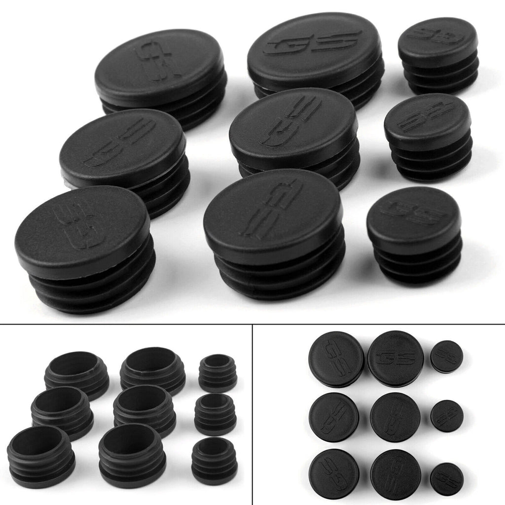 Set of 4 Frame Hole Cover Caps Plugs for BMW R1200GS/LS/ADV (2017–2018) Black