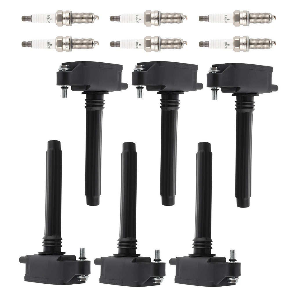 Ignition Coil Pack & Iridium Spark Plug Set of 6 for Chrysler Pacifica (2017–2023)