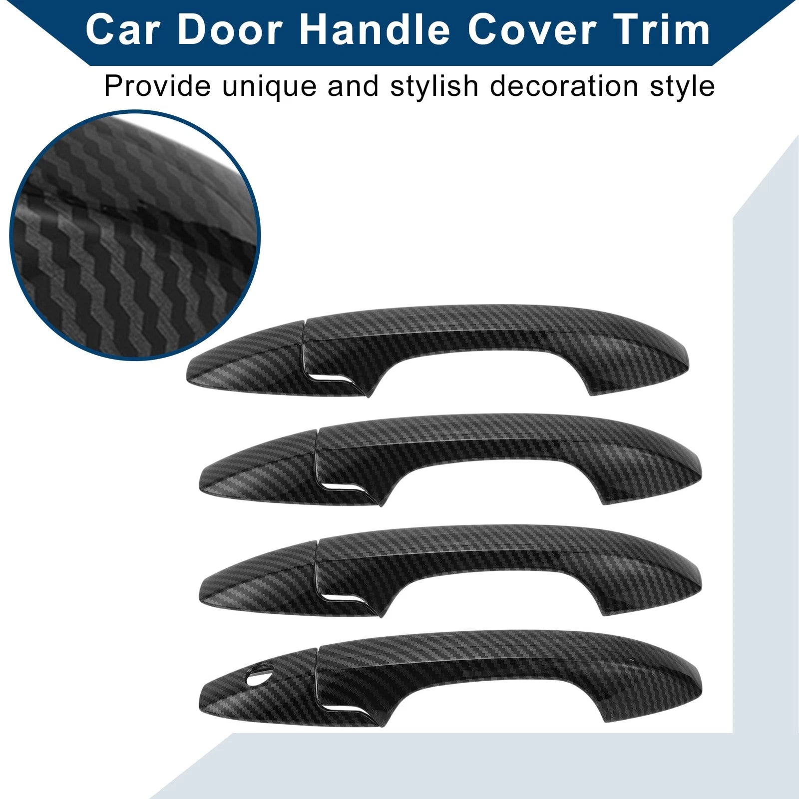 Car Door Handle Cover Trim for Honda CR-V (2007–2011) Carbon Fiber Black