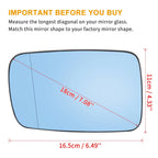 Heated Mirror Glass with Backing Plate Left Side LH for BMW 325Ci 760Li (2001–2006)