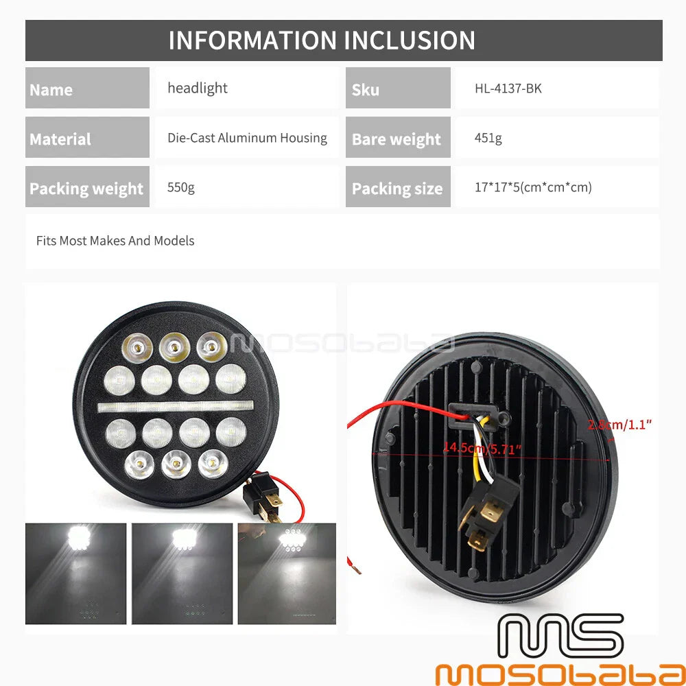 5.75'' LED Projection Headlight for Harley Dyna Softail Street Bob (2018-2023)