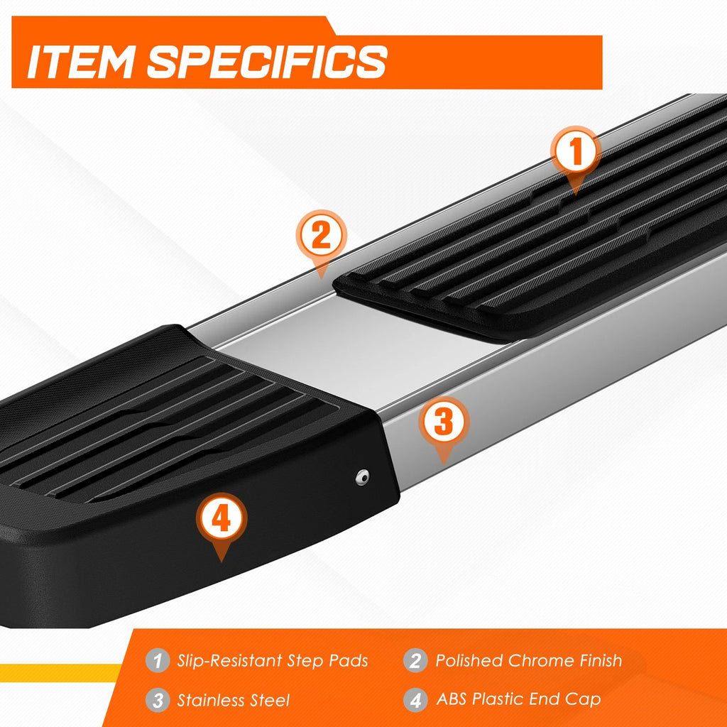 Set of 2 Step Pad Side Nerf Bars for Ram 1500 Quad/Extended Cab (2019–2024)