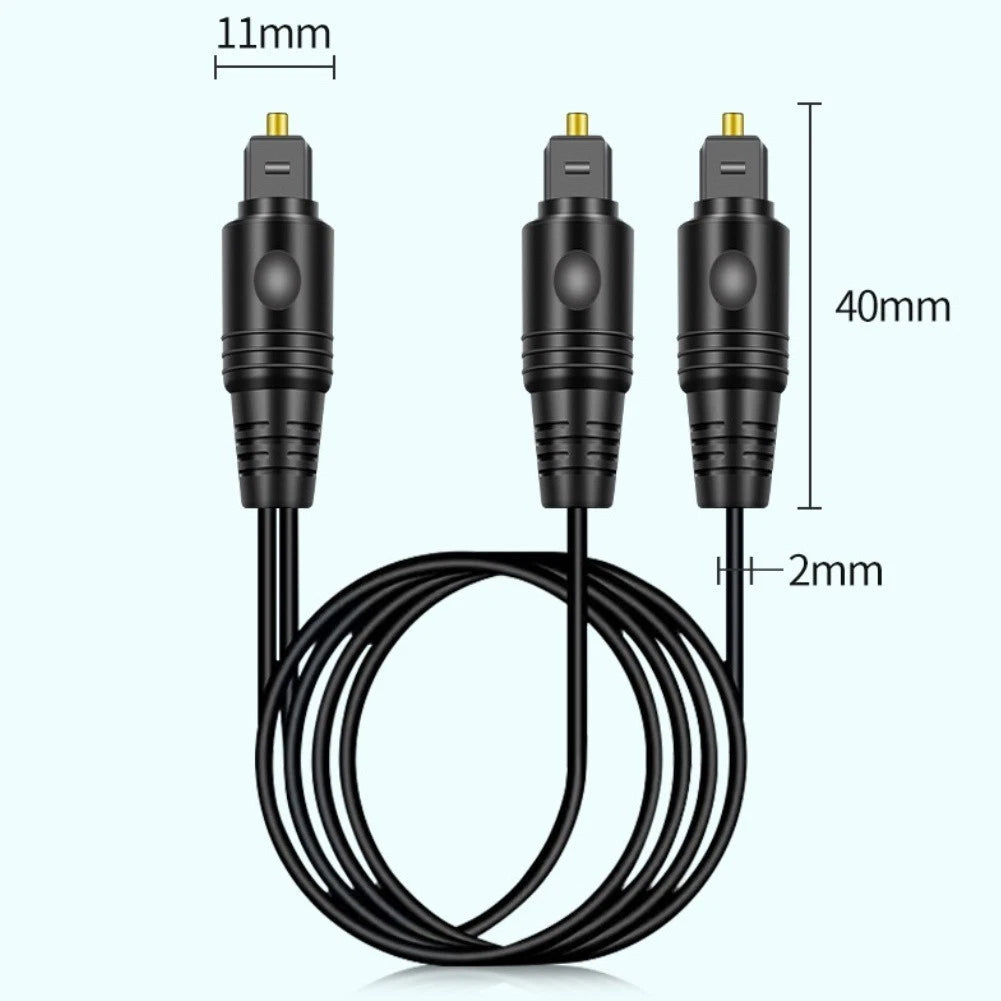 Digital Optical Audio Splitter for Soundbars (1 Male Input 2 Male Outputs)