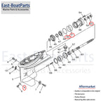 Lower Unit Repair Seal Kit for Yamaha 2-Stroke 40HP (40X C40 40H 40Q 40V)