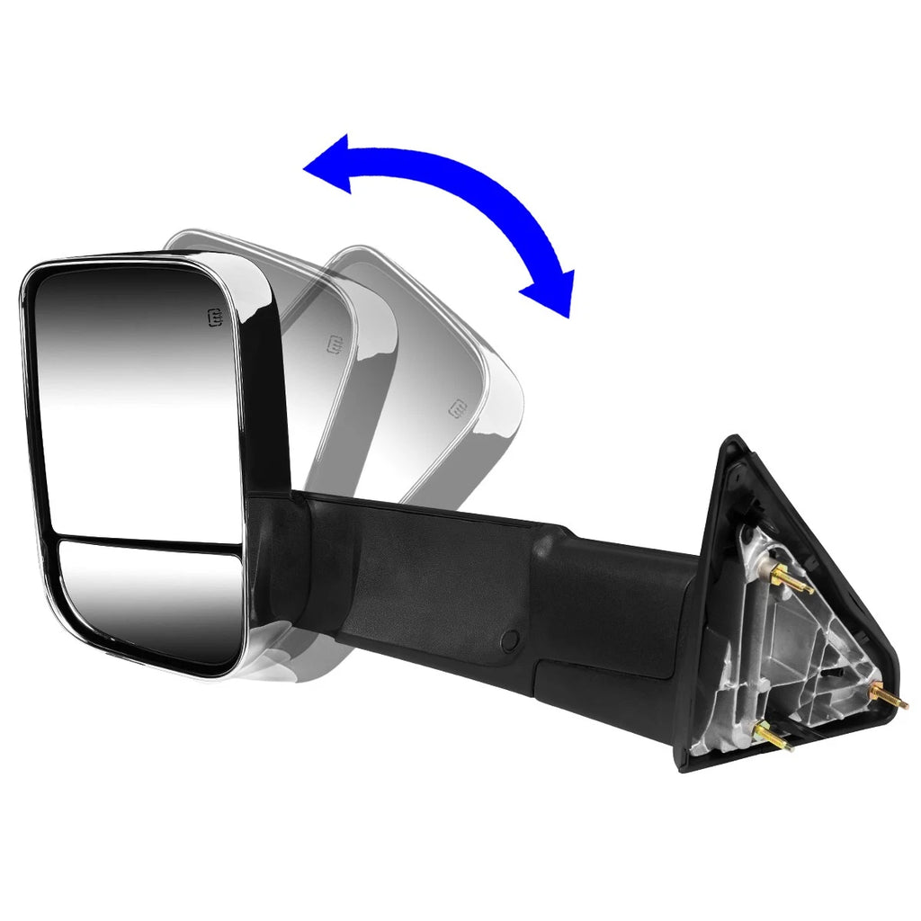 Set of 2 LED Chrome Towing Mirrors for Ram 1500 2009–2016 (Powered, Heated)