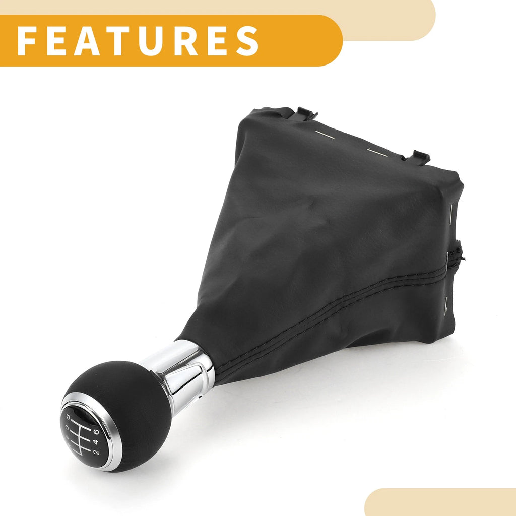 6 Speed Manual Gear Shift Knob with Boot for Audi A3 (2008–2013)