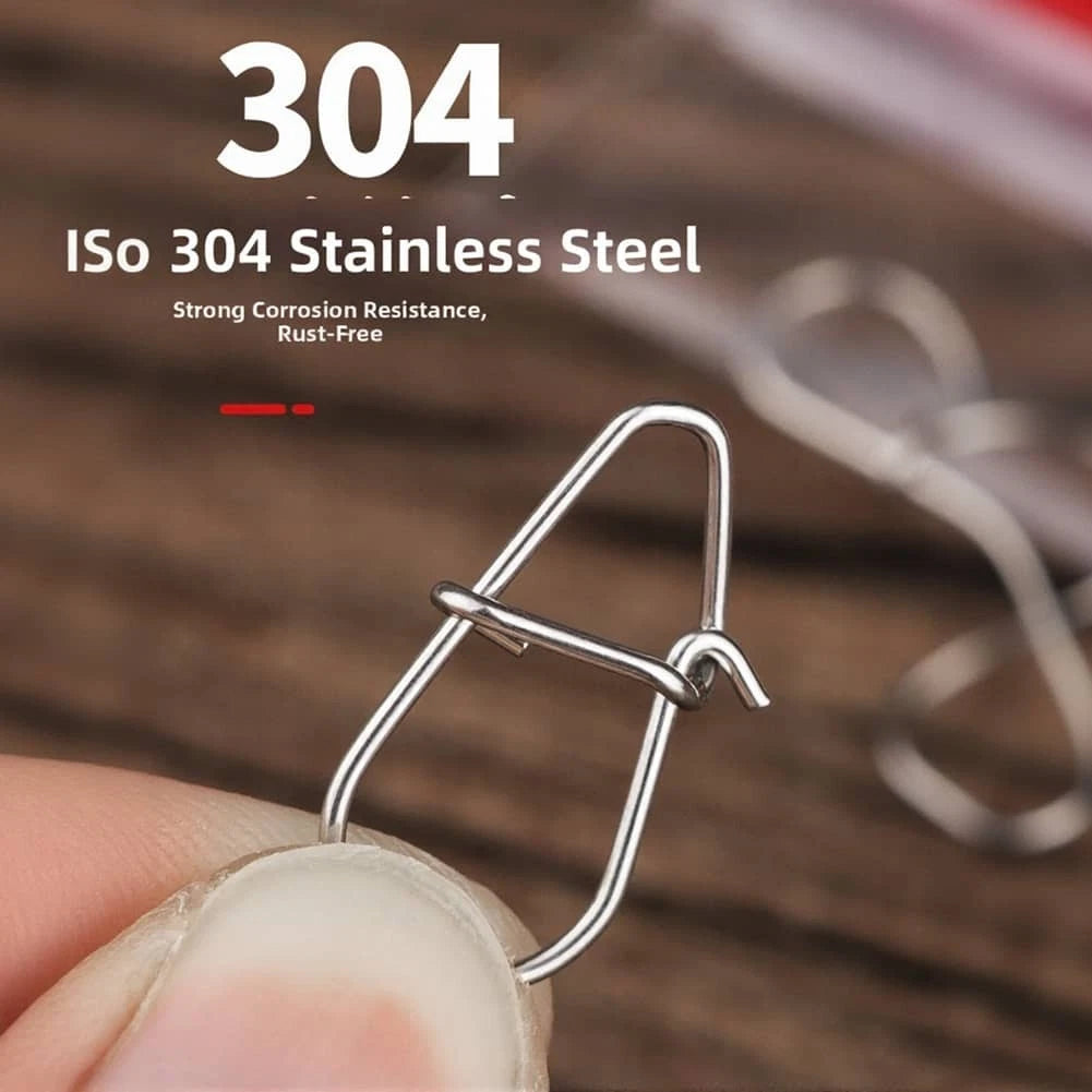 50PC Stainless Steel Crankbait Snaps Quick Release Fishing Clips
