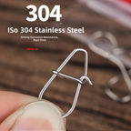 50PC Stainless Steel Crankbait Snaps Quick Release Fishing Clips