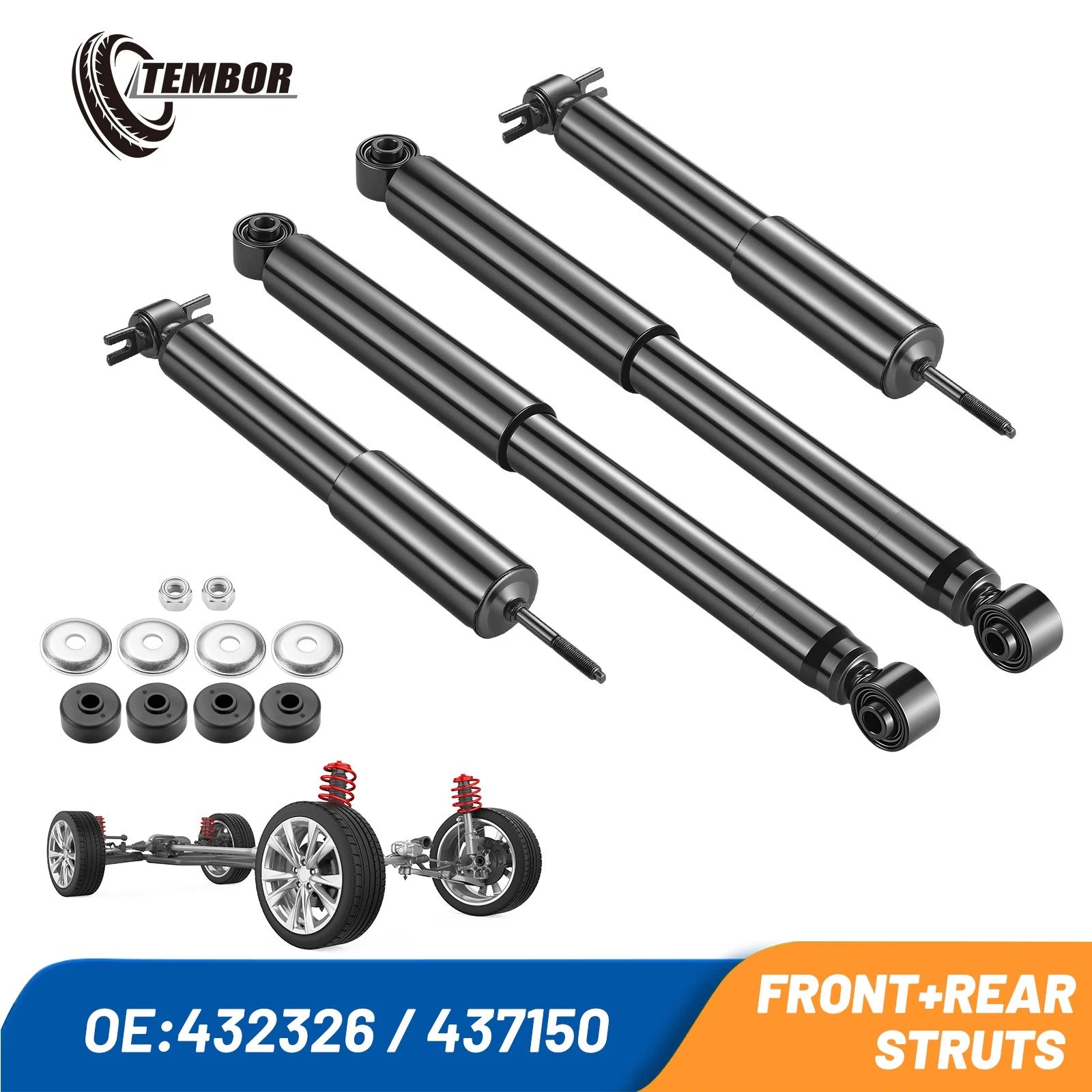 Shocks Absorbers for GMC Sierra 1500 (1999–2006) Front & Rear RWD