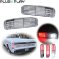 Set of 2 Clear Lens Taillights with LED for Ford F150 F250 F350 Bronco