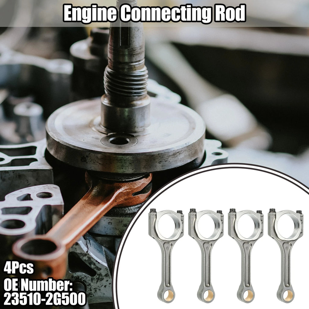 Set of 4 Engine Connecting Rods for Kia Optima 2.4L (2011–2018) No. 23510-2G500