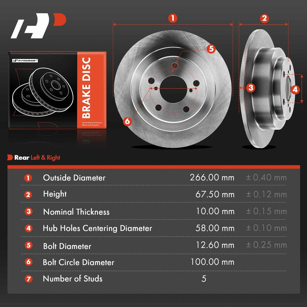 Rear Disc Brake Rotors for Subaru Forester (1998–2008) & Saab 9-2X