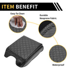 Console Lid Armrest Cover for Ford (Microfiber Leather, Carbon Fiber)