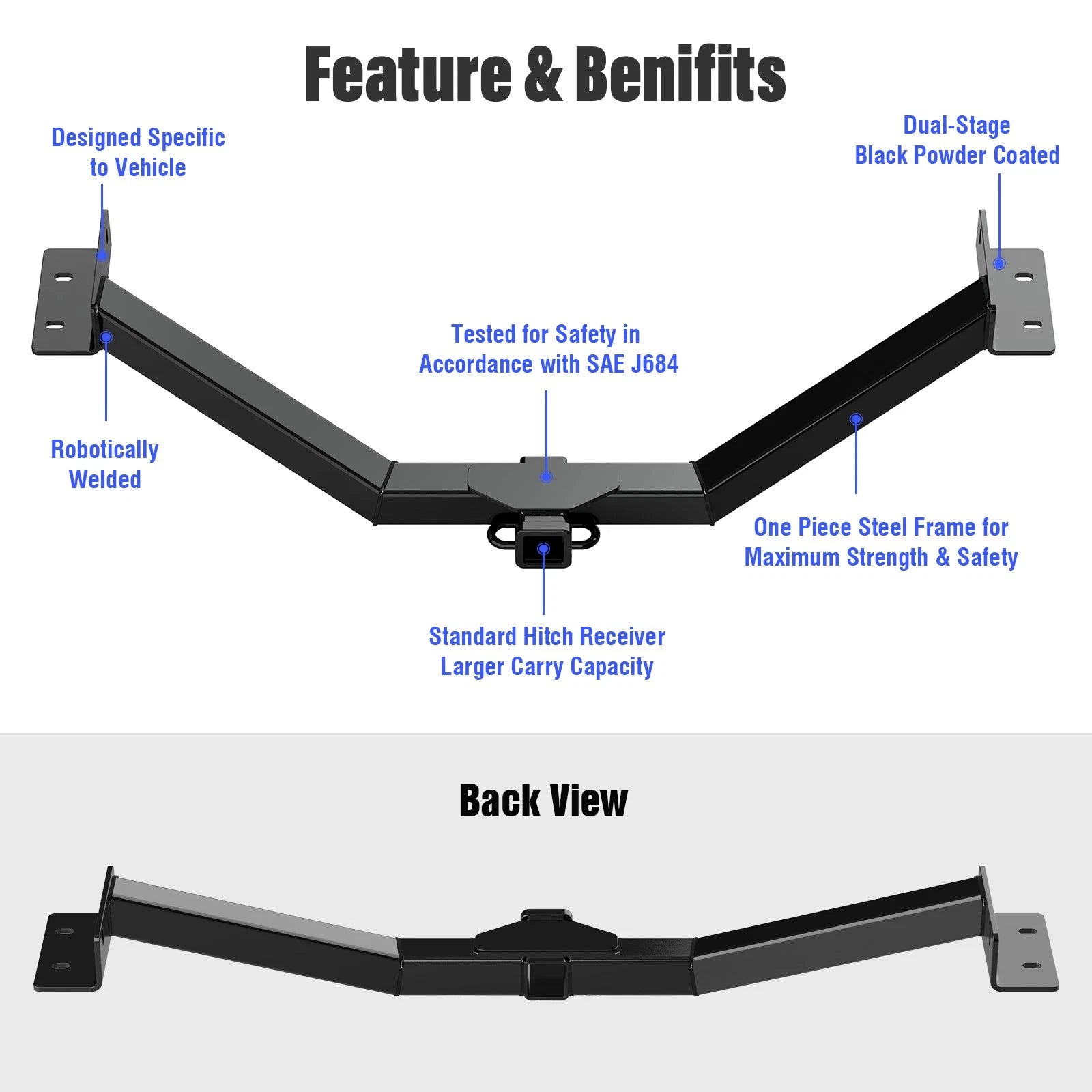 Towing Hitch Receiver Class 3 for Kia Sorento Hyundai Santa Fe (2011–2013)
