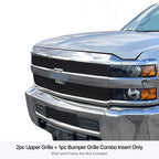 Stainless Black Billet Grille Insert for Chevy Silverado 2500/3500 (2015-2019)
