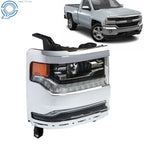 LED Headlight for Chevrolet Silverado 1500 (2016-2018) Chrome Housing Right Side