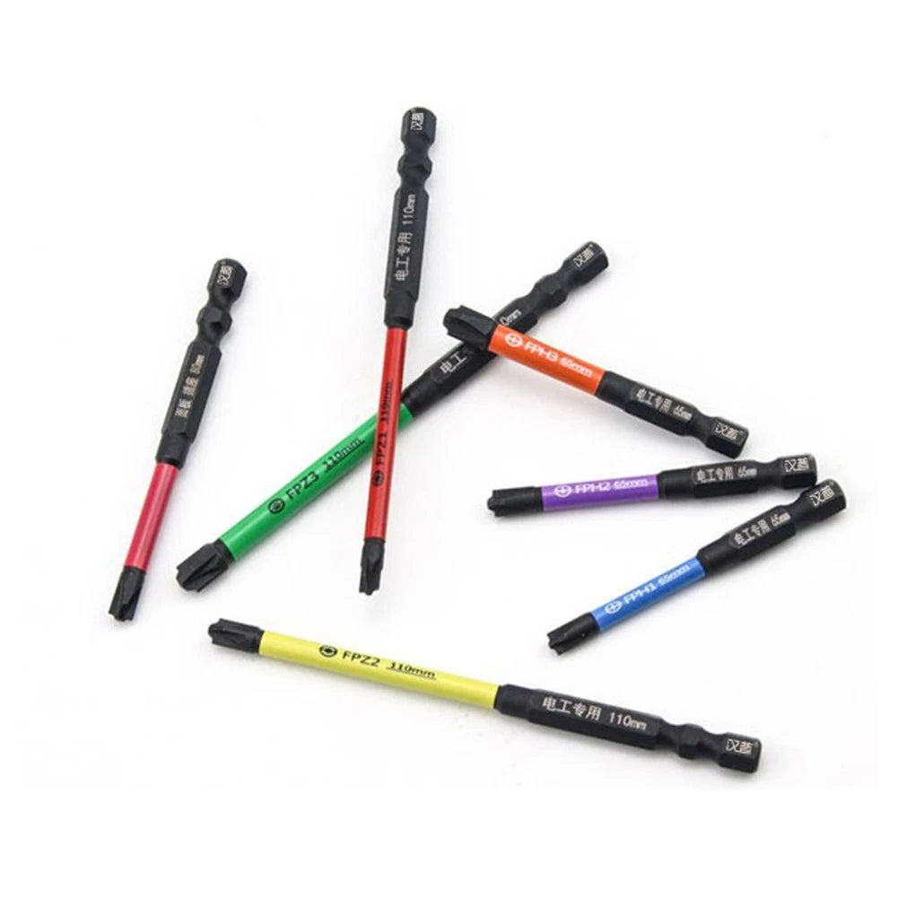 Screwdriver Bits Set of 4 Red Cross Yellow 4.5mm 65mm