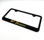License Plate Frame Black Plastic with Vintage Ford Bronco Emblem for Ford Bronco (1966–1996)