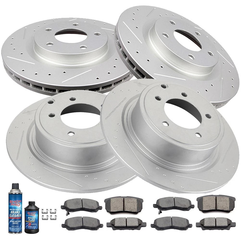Brake Pads and Rotors Set for Chrysler 200, Dodge Avenger (2011–2014) Drilled