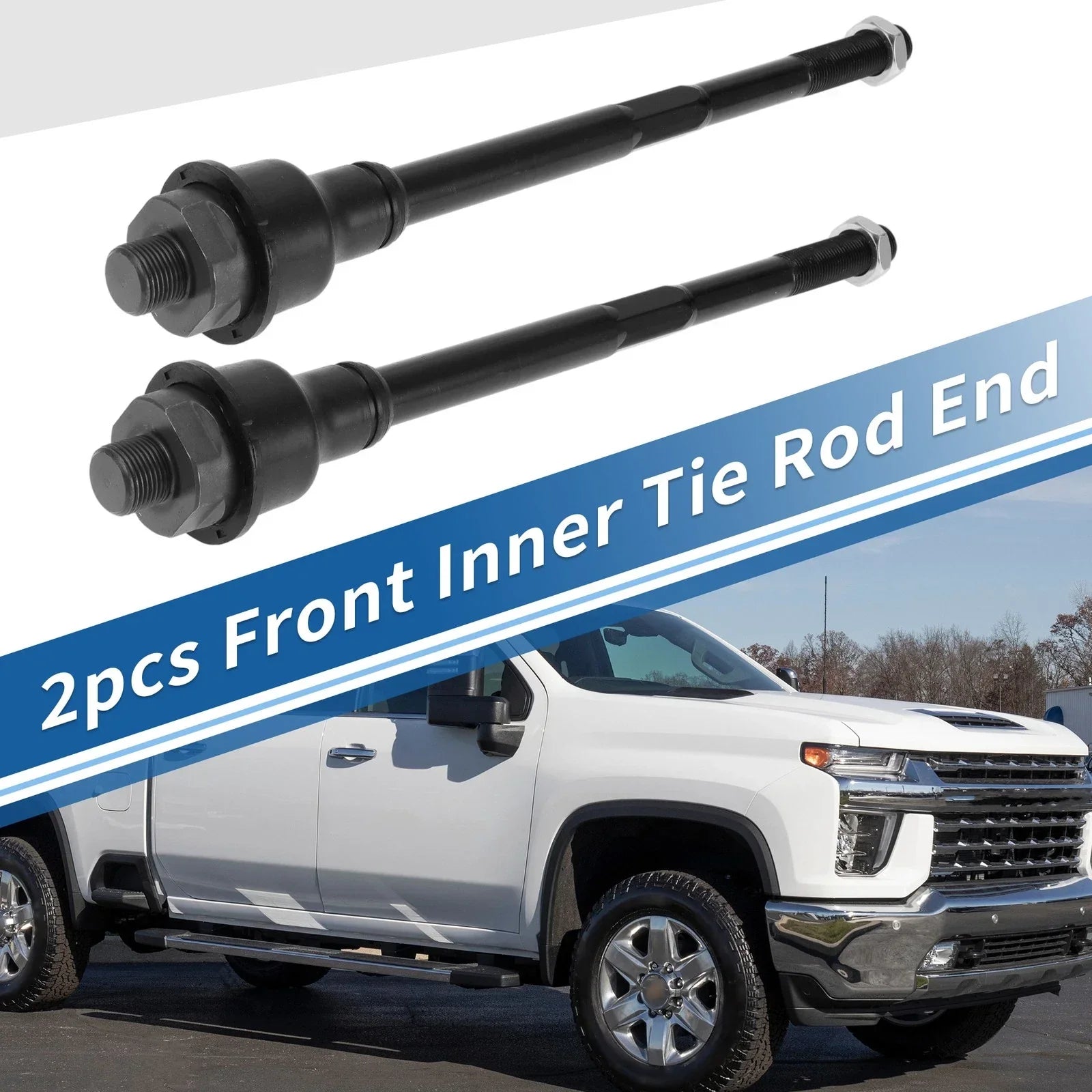 2 x Front Inner Tie Rod End Links for Chevrolet Silverado 2500 HD (2011-2019)