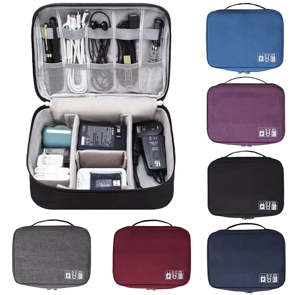 Portable Travel Cable Storage Bag for Electronic Accessories Organizer
