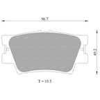 Rear Disc Brake Pad Set for Toyota RAV4 (2013–2019)