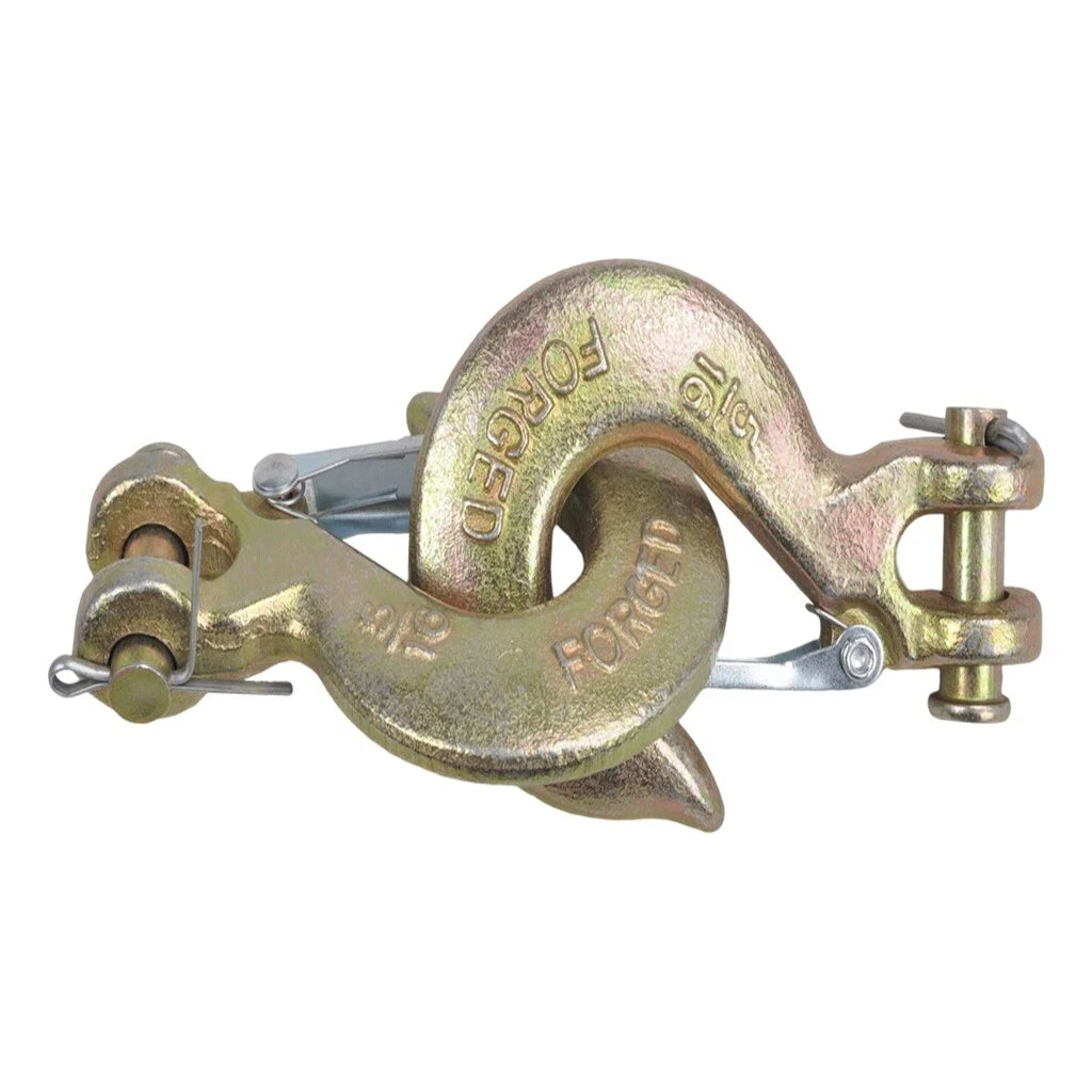 2X 5/16" G70 Heavy Duty Forged Steel Clevis Slip Hook with Safety Latch