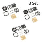 Set of 3 Carburetor Carb Kits for Tillotson Homelite X-12 Super XL (RK-23HS, RK-17HS)