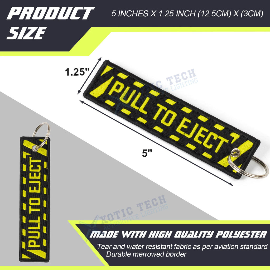 2Pcs Pull to Eject Key Keychain Tag for Key Ring (-)