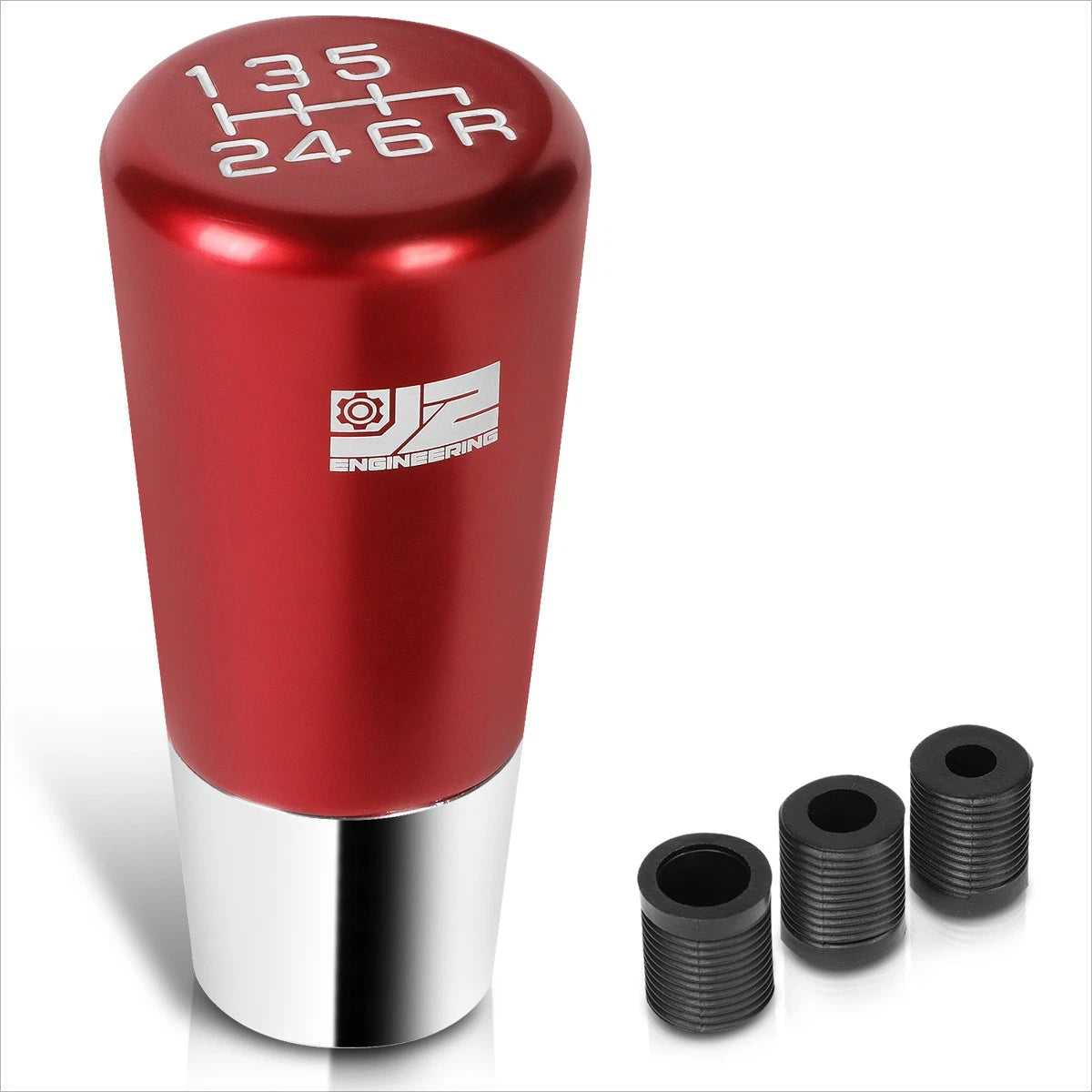 6-Speed Manual Shift Knob Kit for J2 (Red, Aluminum)