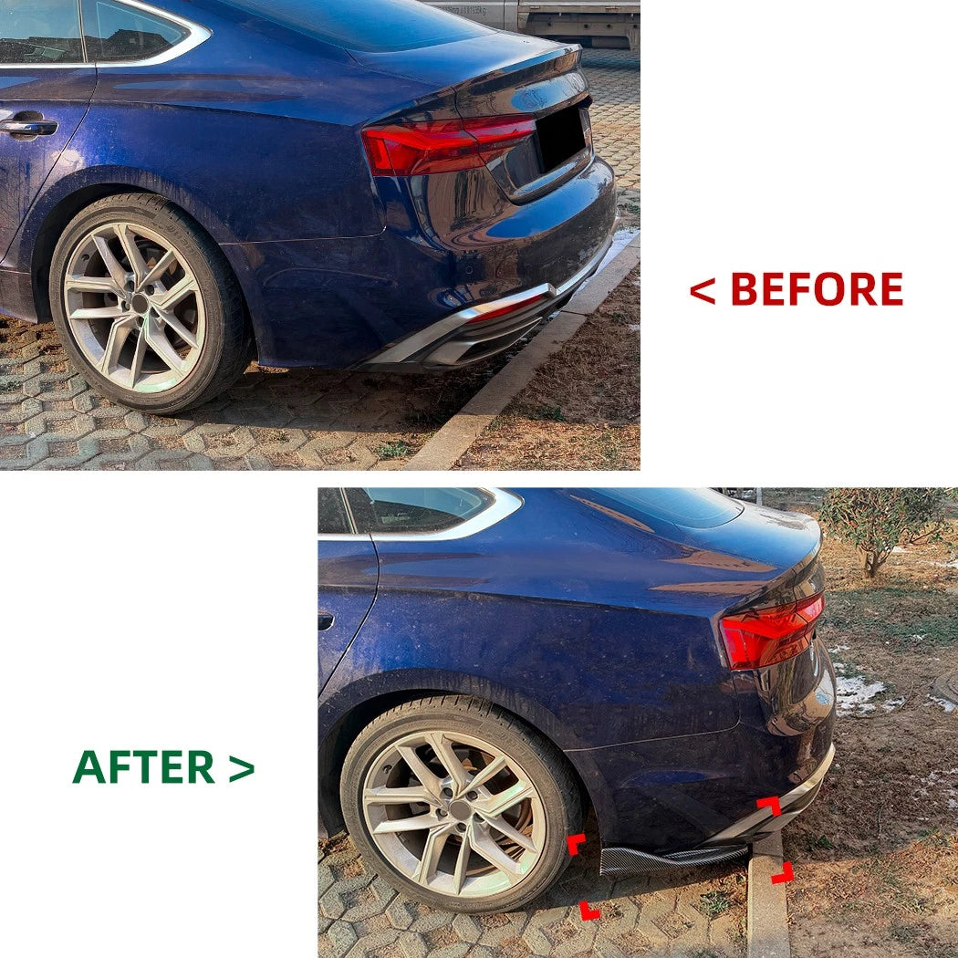 Carbon Look Side Corner Splitter for Audi A5 S-Line (2021–2024)