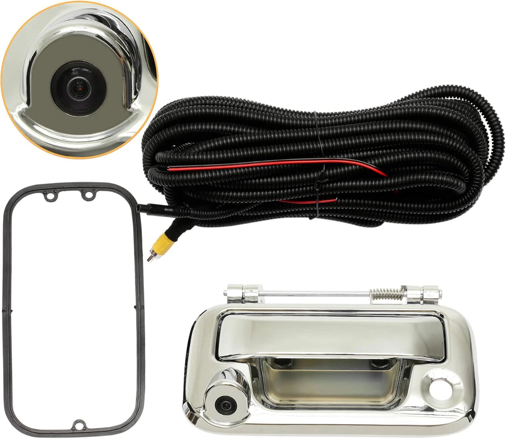 Chrome Tailgate Handle with Rear View Backup Camera for Ford F-150 F-250 F-350 (2005–2016)