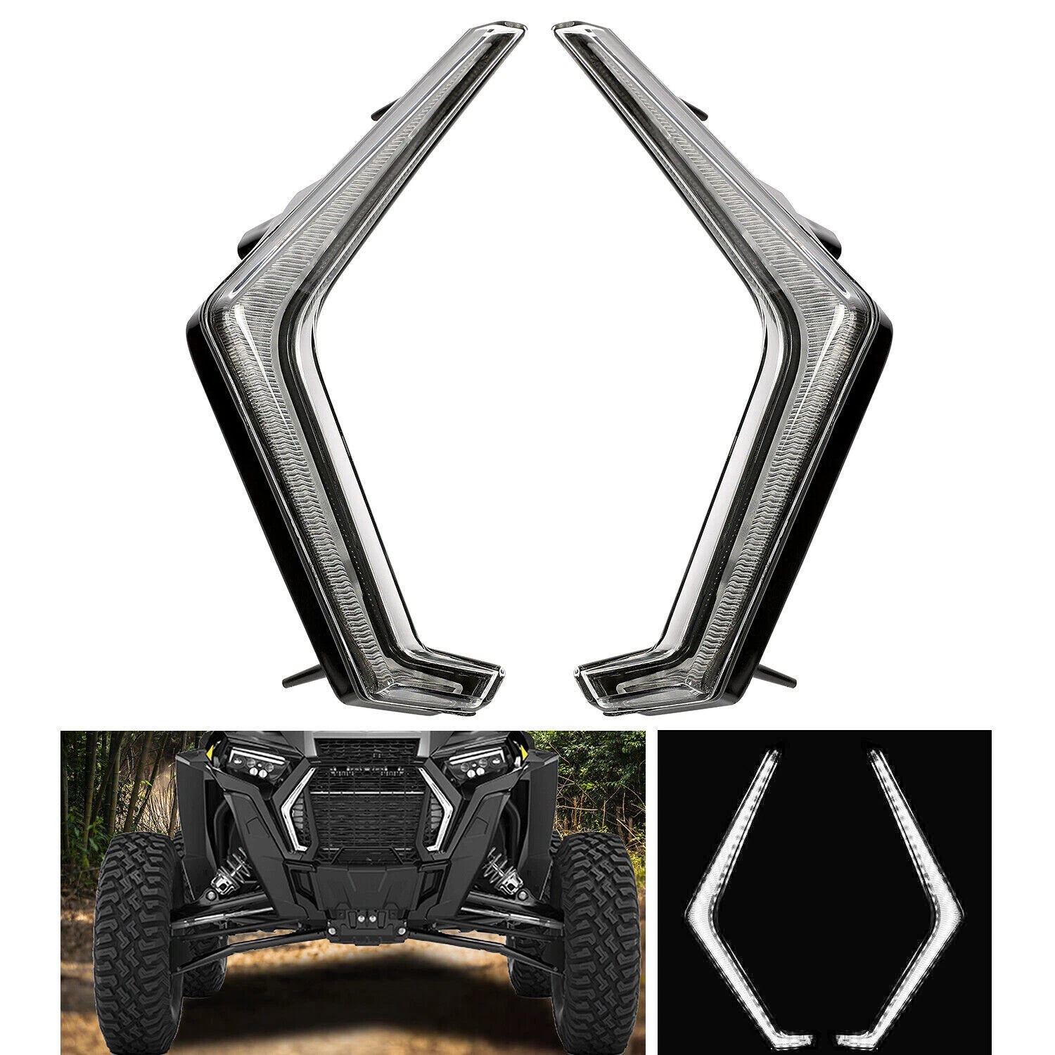 2X Front Fang Accent Light Turn Signal for Polaris RZR XP Turbo/1000 (2019–2022)