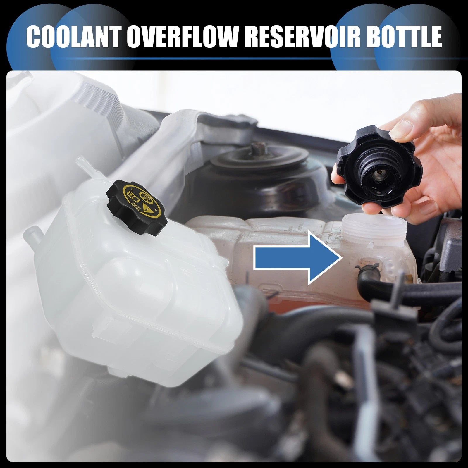 Set of 1 Coolant Expansion Overflow Tank w/ Cap No. 22950436 for Buick Regal (2011–2017)