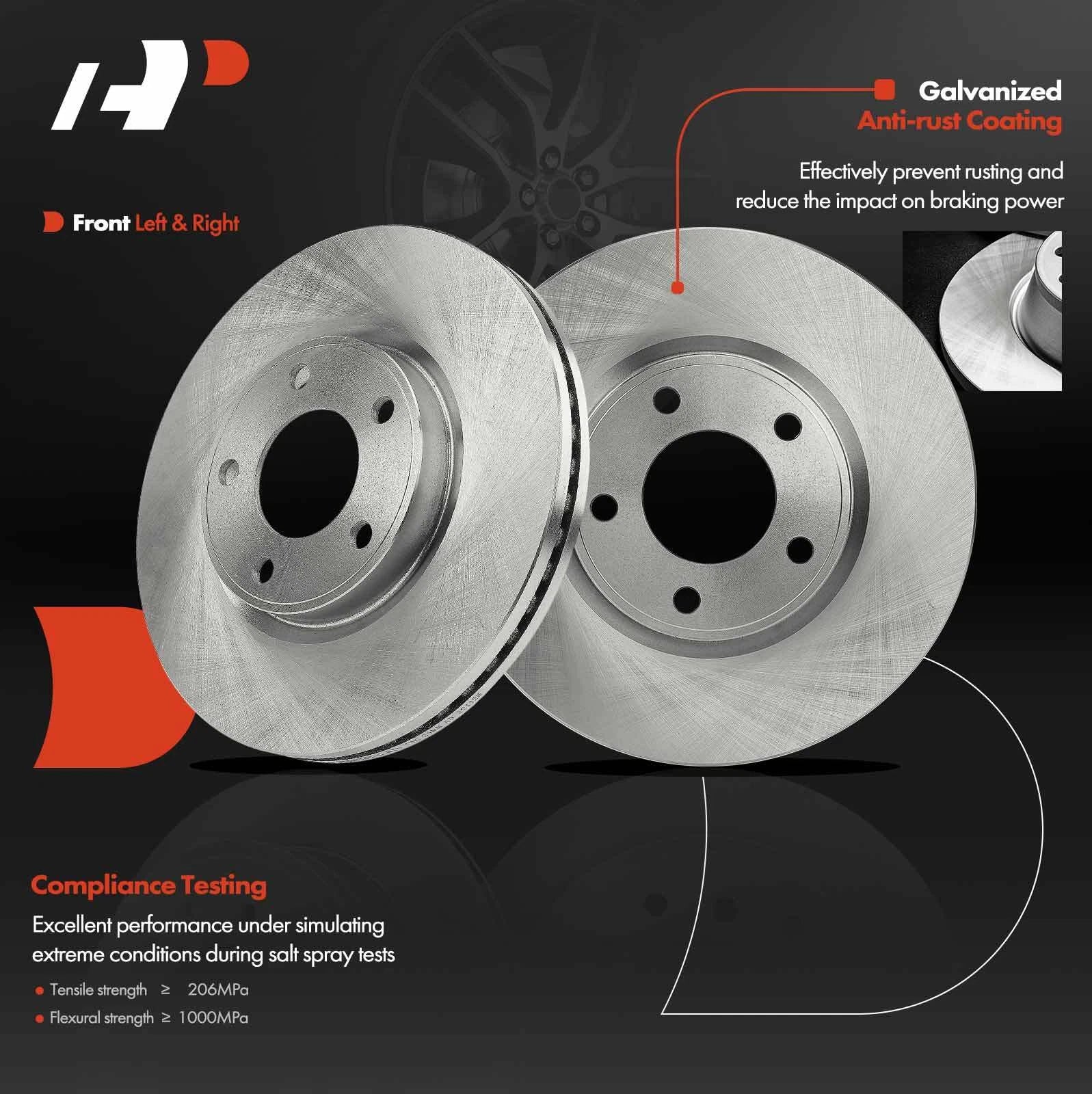 Front Side Disc Brake Rotors for Ford Edge Lincoln MKX (2007–2009)