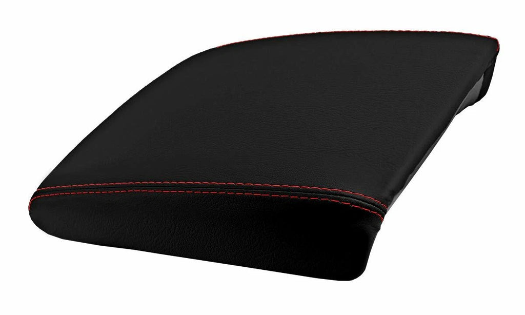 Console Lid Pull Over Cover Leather for Volkswagen Tiguan (2009–2017) Red Stitch