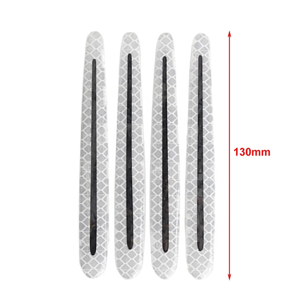Set of 4 Carbon Fiber Style Door Handle Reflective Stickers for Universal Fit