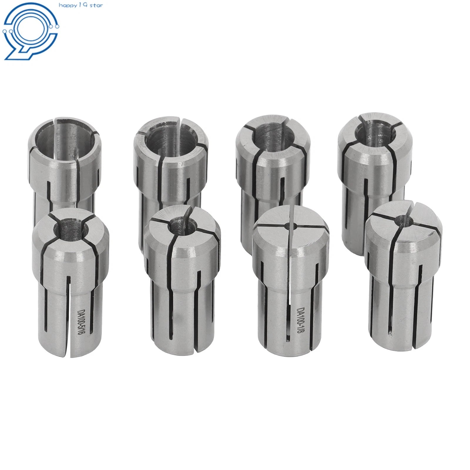 8pc Double Angle Collet Set for CNC Mill Lathe (1/8 to 9/16 Inch)