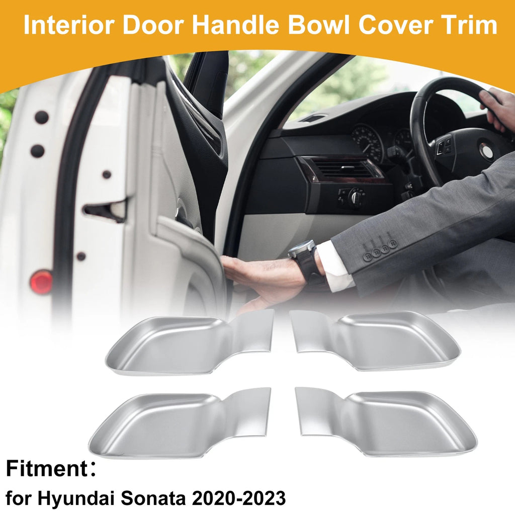Interior Door Handle Bowl Cover Trim for Hyundai Sonata (2020–2023) Silver