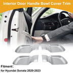 Interior Door Handle Bowl Cover Trim for Hyundai Sonata (2020–2023) Silver