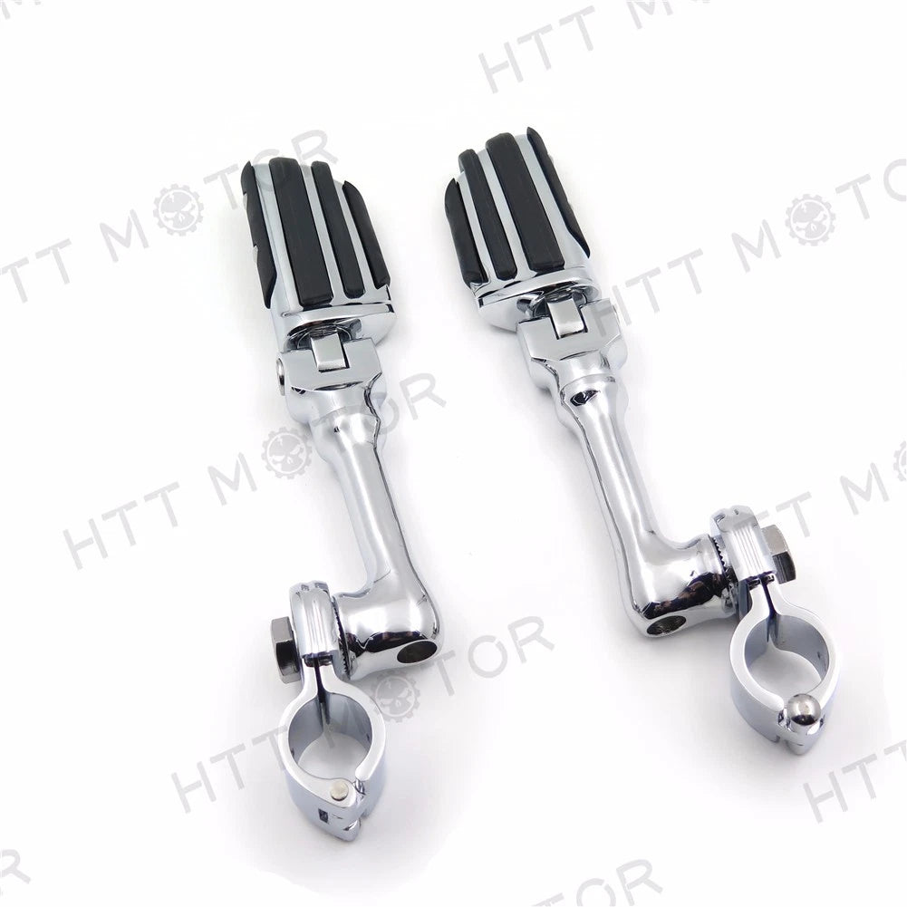 Adjustable Foot Pegs 1" for Triumph Rocket Yamaha (Chrome)