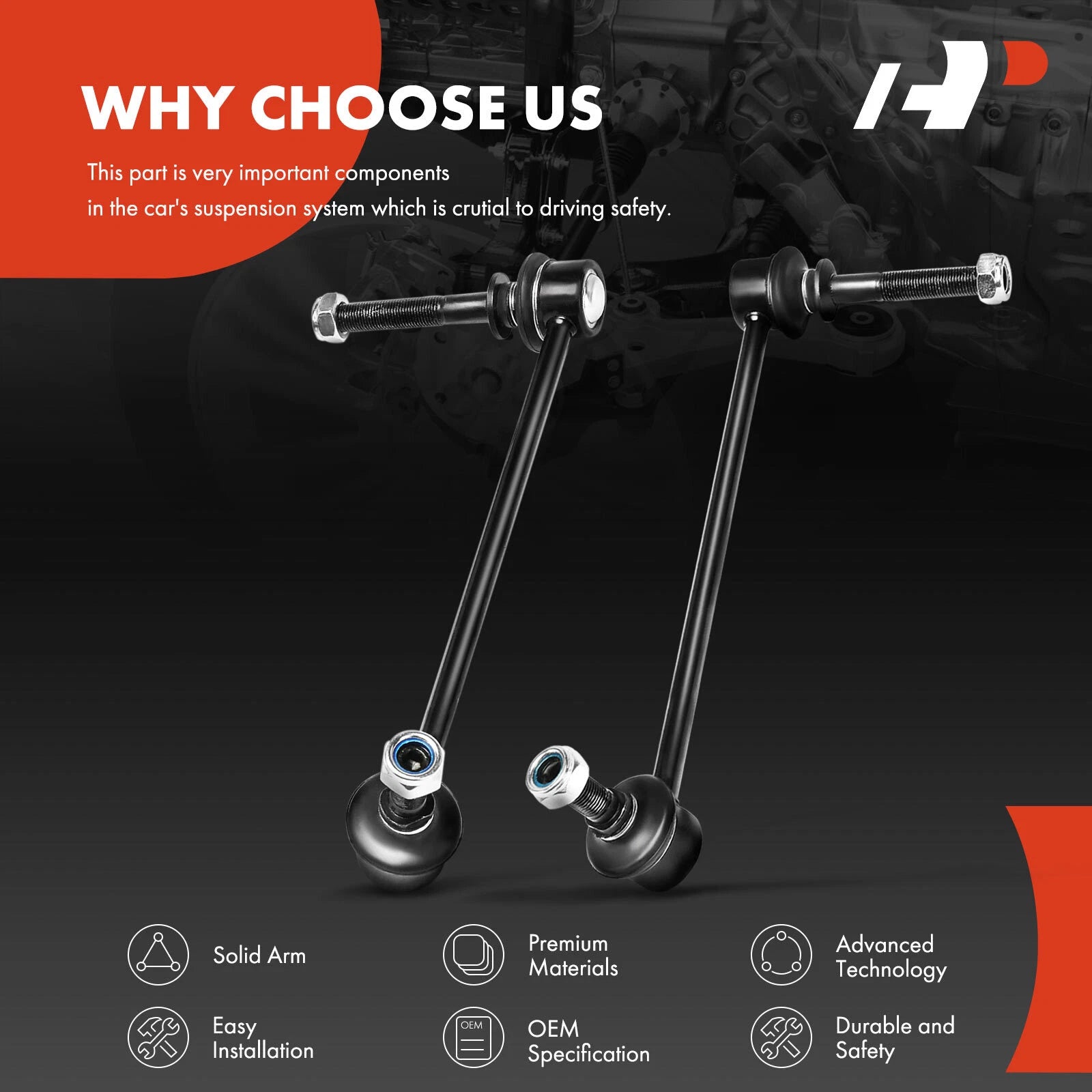 2X Front Side Sway Bar & End Links for BMW X5 X6 (2007-2019)